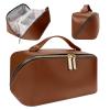 XASRVIR 2022 New Travel Makeup Aircraft Train Case Organizer Portable Artist Storage Bag for Cosmetics Jewelry Digital Accessories (Brown) view 1