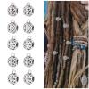 10pcs Hair Beads for Braids for Men Alloy Hollow Large Holes Beard Dreadlocks DIY Bracelet Necklace Rings Silver view 3