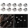 10pcs Hair Beads for Braids for Men Alloy Hollow Large Holes Beard Dreadlocks DIY Bracelet Necklace Rings Silver view 4