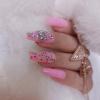ZYBUXY bride pink press on nails Medium,coffin fake nails Artificial Salon False Nails Can Be Reused Thicken lady 24pcs view 4