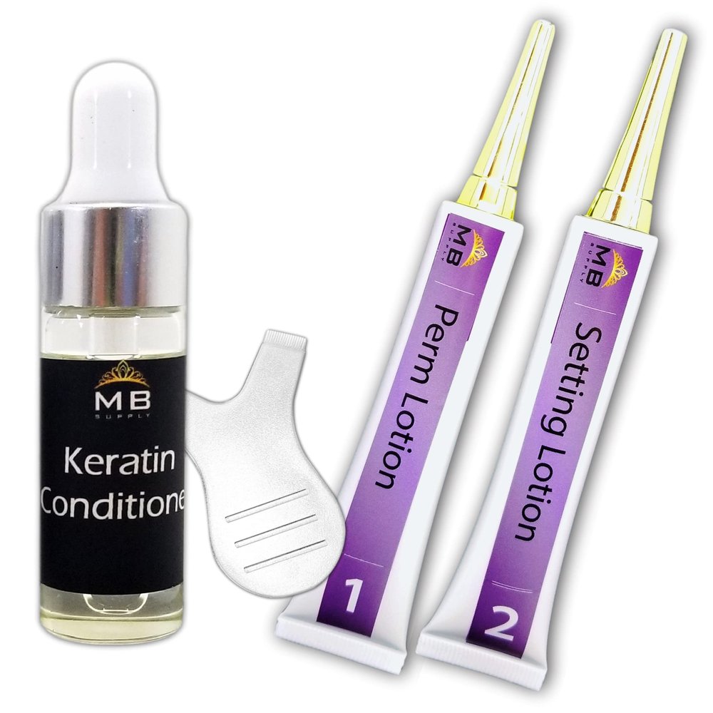 Eyelash Perm Lift Tube Curl Perm & Setting Lotion (Qty: 1x Perm and 1x Setting Tube) With KERATIN Serum & Free Y-Tool Ships From USA