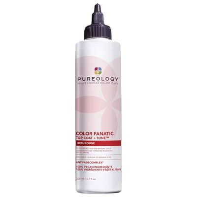 Pureology Color Fanatic Top Coat + Tone Red High-Gloss Hair Toner | Hair Gloss for Color-Treated Hair | Glaze For Bright Red & Ruby Hair | 6.7 Fl Oz