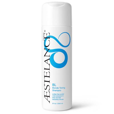 Aestelance BL Blonde Toning Sulfate Free Shampoo 8 oz | For Neutralizing Yellow Tones | Depositing Purple Shampoo