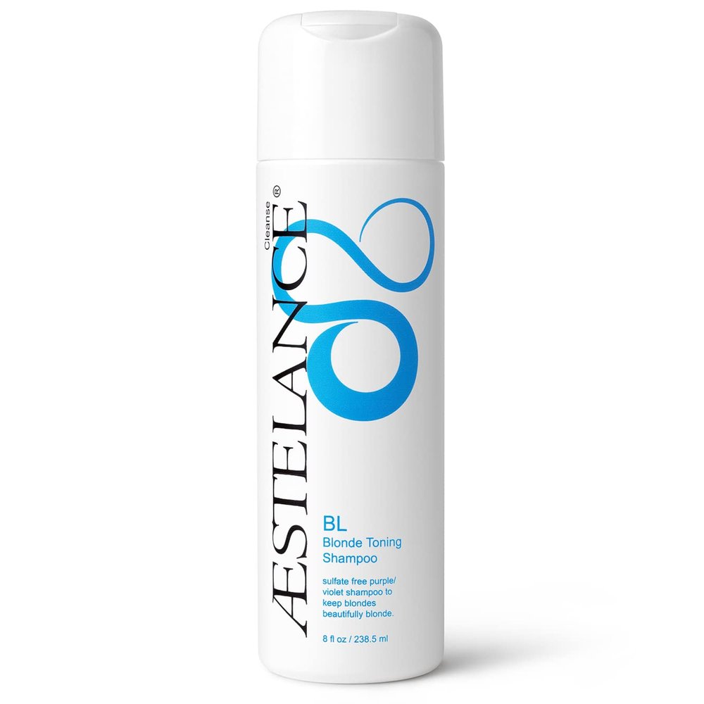 Aestelance BL Blonde Toning Sulfate Free Shampoo 8 oz | For Neutralizing Yellow Tones | Depositing Purple Shampoo