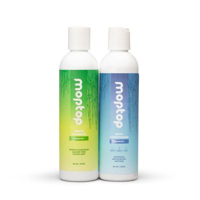 MopTop Sulfate Free Shampoo and Conditioner Curly Hair Natural Shampoo and Conditioner Helps Restore Dry Damaged Hair & Reduce Frizz, Paraben Free Natural Hair Products for All Hair Types (2pk)