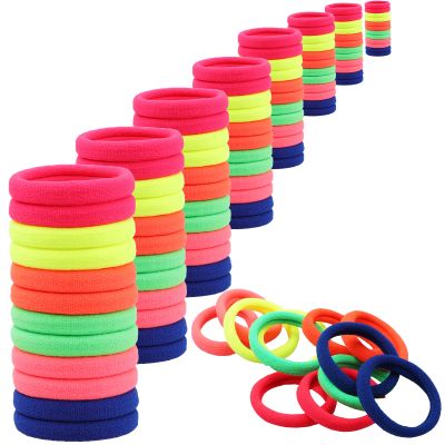 Antye 100Pcs Seamless Hair Ties - Any Fit No Damage Cotton Elastics for Thick or Thin Hair, No Snag or Breakage, Suitable for Ponytails, Baseball & Tennis