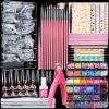 Teenitor Acrylic Fake Nails Kit, Press On Nail Supplies with Clear Coffin Nail Tips Nail Stand Nail Art Brushes Dotting Pen Glitter Sequins Sticker Rhinestones Nail Decorations Press On Nails Kit view 1