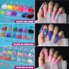 Teenitor Acrylic Fake Nails Kit, Press On Nail Supplies with Clear Coffin Nail Tips Nail Stand Nail Art Brushes Dotting Pen Glitter Sequins Sticker Rhinestones Nail Decorations Press On Nails Kit view 4
