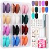 Teenitor Matte Press On Nails Coffin, 288pcs Press On Nails Medium Length Coffin Glue On Nails Set, 12 Color Press On Coffin Nails, Short Coffin Press On Nails With Nail Glue view 1