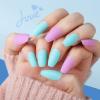 Teenitor Matte Press On Nails Coffin, 288pcs Press On Nails Medium Length Coffin Glue On Nails Set, 12 Color Press On Coffin Nails, Short Coffin Press On Nails With Nail Glue view 2