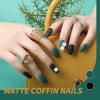Teenitor Matte Press On Nails Coffin, 288pcs Press On Nails Medium Length Coffin Glue On Nails Set, 12 Color Press On Coffin Nails, Short Coffin Press On Nails With Nail Glue view 3