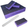 PrettyClaw | 25pc Mini Disposable Nail Buffer Blocks 80/80 Buffing Sanding Nail File (Purple/Black) + Free 80/80 Zebra Nail File view 1