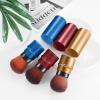 Vtrem Retractable Kabuki Brushes Travel Blush Brush Makeup Brush Portable Small Soft Bristles Powder Brush with Cover for Blush Buffing Flawless Powder, Cosmetics Tool, Brown/Red/Blue view 4