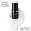 Go Ho Cream-Blendable Clown White Face Paint Stick,Full-coverage Waterproof Face Body Paint for Halloween Cosplay Jokester Zombie Vampire Skeleton Clown SFX Makeup,White Eye Black Stick view 2