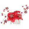 Lurrose Wedding Hair Comb Hair Comb Red Slide Clip Bride Hair Clip Hair Jewelry Headpiece for Wedding Party Prom Bridal view 1