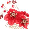 Lurrose Wedding Hair Comb Hair Comb Red Slide Clip Bride Hair Clip Hair Jewelry Headpiece for Wedding Party Prom Bridal view 2