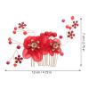 Lurrose Wedding Hair Comb Hair Comb Red Slide Clip Bride Hair Clip Hair Jewelry Headpiece for Wedding Party Prom Bridal view 4