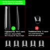 600PCS Square Nail Tips Full Cover, 3XL Clear Nail Tips for Acrylic Nails Professional, XXXL Full Cover Nails Tips No C Curve, Extra Long Tapered Square Fake Nails for Salons Home DIY 12 Sizes view 4