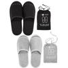 haozaikeji Portable Slippers Foldable Flat Spa Slipper Flight Trip Shoes Home Guest Cotton Slipper Open Toe Hotel Shoe with Storage Bag view 1