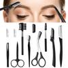 8 In 1 Eyebrow Grooming Kit, Multipurpose Exfoliating Dermaplaning Tool, Male And Female Facial Razor Facial Trimming Razor Eyebrow Brush Scissors Tweezers Tool view 1