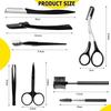 8 In 1 Eyebrow Grooming Kit, Multipurpose Exfoliating Dermaplaning Tool, Male And Female Facial Razor Facial Trimming Razor Eyebrow Brush Scissors Tweezers Tool view 2