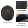 Afro Kinky Curly Mens Toupee African American Men Hairpiece Afro Wave Toupee for Men PU Injection with Breathable Holes Brizilian Human Hair Units for Men (20mm wave, 1# JET BLACK) view 4