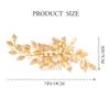 Gorais Leaves Bride Wedding Hair Comb Gold Leaf Hair Piece Pearl Headpiece Hair Accessories for Women and Girls view 2