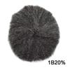Afro Mens Toupee for Black Men Kinky Curly Human Hair with Grey Replacement System African American Mens Wig Transparent French Lace Front Hair Units (6mm afro wave, #1B20 1B# OFF BLACK WITH 20% SYNTHETIC GREY) view 2