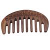SALONED Wooden Wide-Tooth Comb Double-Sided Carved Hair Massage Comb For Women Travel Home(Dark Brown) view 1