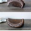 SALONED Wooden Wide-Tooth Comb Double-Sided Carved Hair Massage Comb For Women Travel Home(Dark Brown) view 3