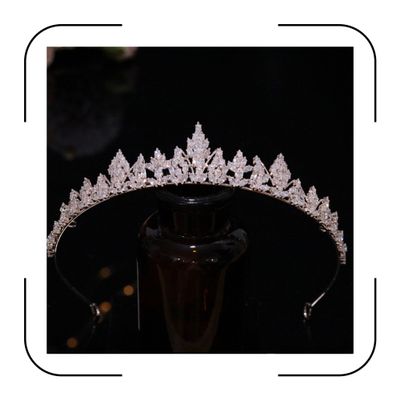 Aoligrace 5A Cubic Zirconia Small Wedding Crowns for Women Princess Girls Tiara Sweet 16 Sparkly CZ Birthday Party Headpieces