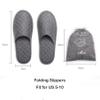 haozaikeji Portable Slippers Foldable Flat Spa Slipper Flight Trip Shoes Home Guest Cotton Slipper Closed Toe Hotel Shoe with Storage Bag view 4