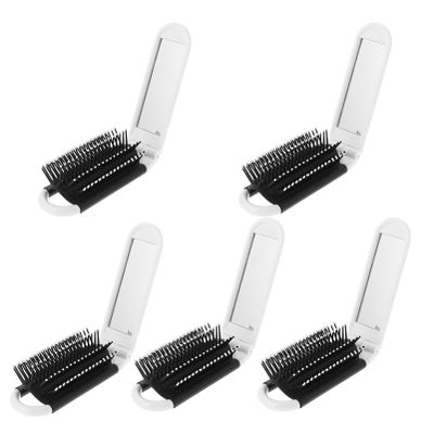 Ciieeo 5pcs Folding Comb Folding Pocket Hair Brush Compact Pocket Hair Folding Mirror Hair Brush Foldable Combs Kids Makeup Mirror Combs with Mirror White Hair Comb Child Pp