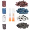 400pcs Nail Sanding Belts Sand Nail Pieces Nail File Sanding Belts for Acrylic Nails Manicure Drill Bits Set, 80# 120# 180# 240# Grit Sanding Belts, 2pcs Nail Drill Bits with Shaft view 1