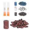 400pcs Nail Sanding Belts Sand Nail Pieces Nail File Sanding Belts for Acrylic Nails Manicure Drill Bits Set, 80# 120# 180# 240# Grit Sanding Belts, 2pcs Nail Drill Bits with Shaft view 2