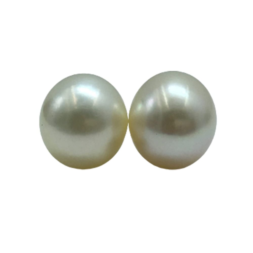 12.60 MM Size AA Luster Loose Pearl Cream Color Near RoundOval Shape Pearl Beads Natural South Sea Pearl