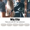 50pcs Hair Extension Clips Set Wig Snap Clips for Hairpiece Wig Accessories Clips Stainless Steel 8 Teeth Snap Comb Wig Clips Accessories 1.1in(Beige) view 2