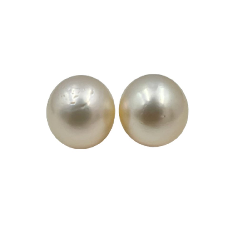 13.25 MM (Approx.) Size AA Luster Loose Pearl Cream Color Button Shape Pearl Beads Natural Real South Sea Pearl Personalize Gift
