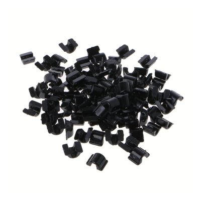 AS 100Pcs Hair Ties DIY Glue-on Plastic Connectors Tools Rubber Hair Band Link Buckles Add A Charm On Hairbands D715 (Color : BK-S)