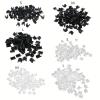 AS 100Pcs Hair Ties DIY Glue-on Plastic Connectors Tools Rubber Hair Band Link Buckles Add A Charm On Hairbands D715 (Color : BK-S) view 2