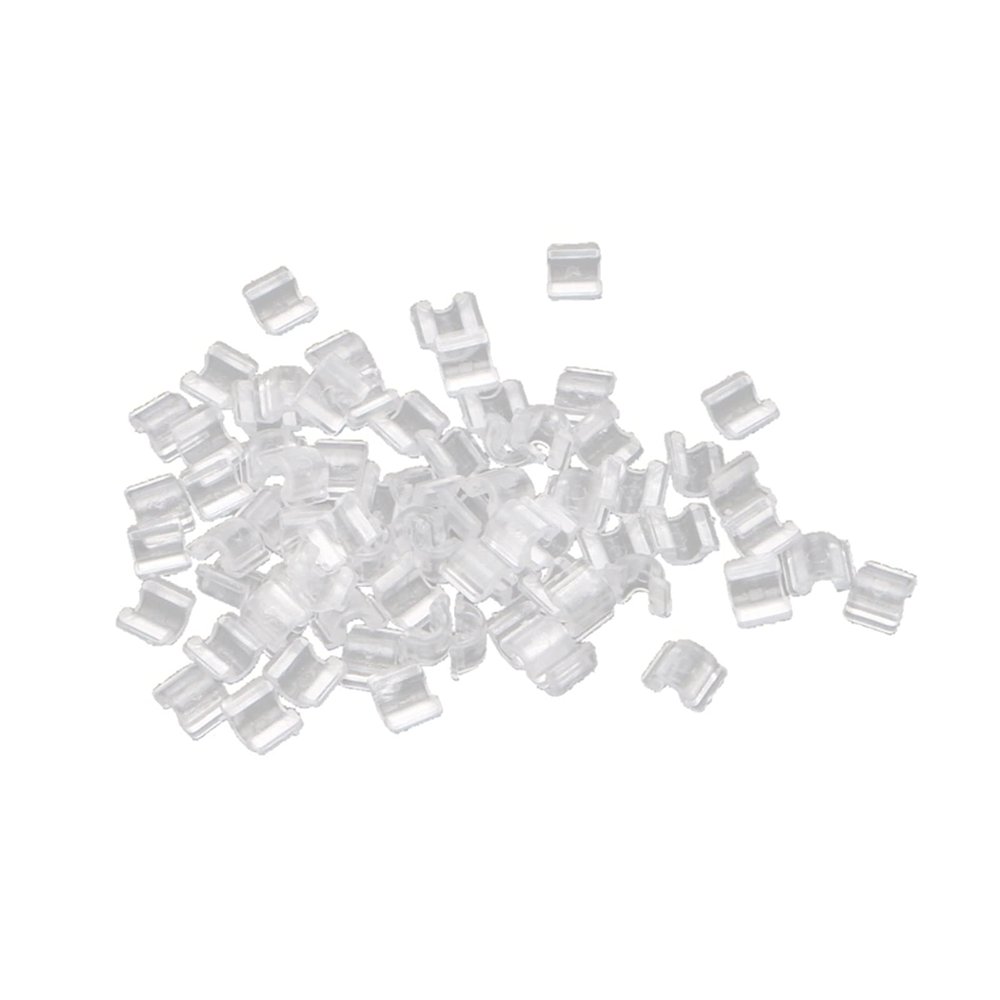 AS 100Pcs Hair Ties DIY Glue-on Plastic Connectors Tools Rubber Hair Band Link Buckles Add A Charm On Hairbands D715 (Color : CL-S)