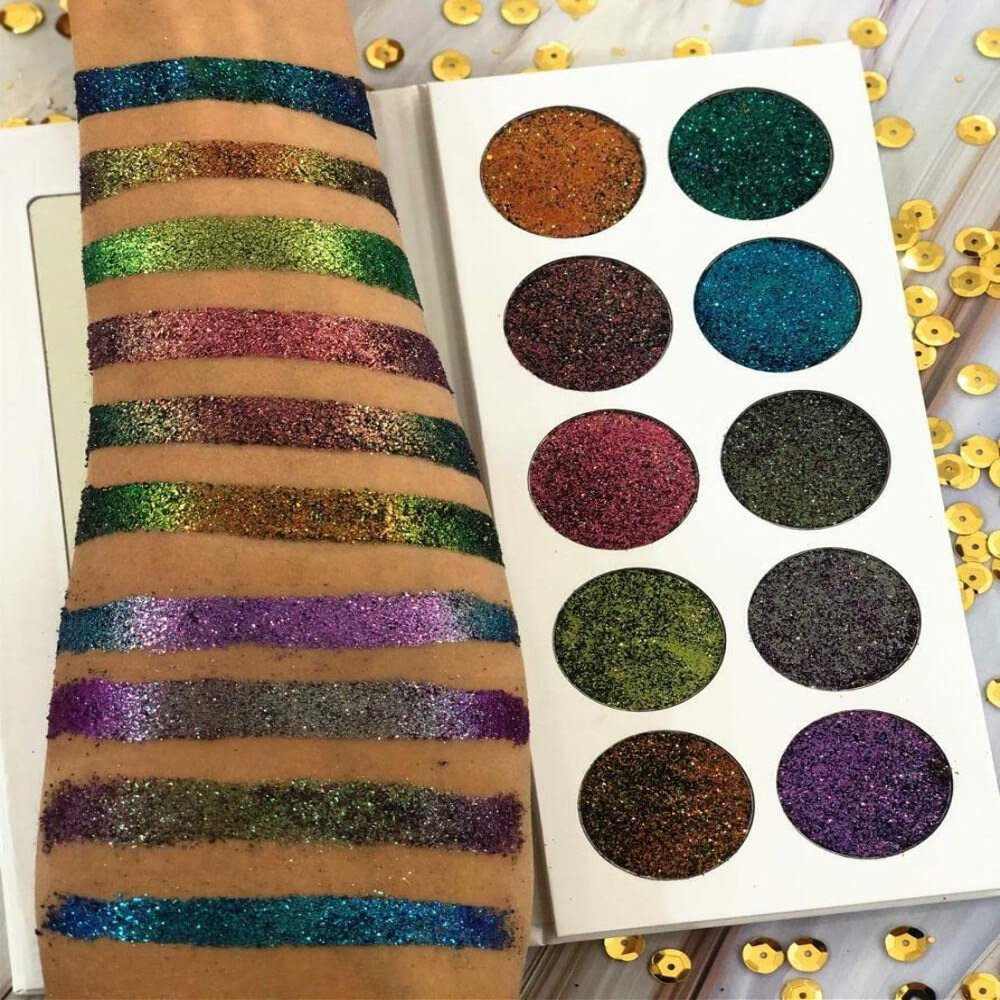 Chameleon Duo Chrome Glitter Eyeshadow Palette