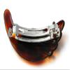 French Large 3.5 Inch Long Horn Shape Hair Barrette Durable Celluloid Tortoise Shell Hair Clip Made In France U13 view 2