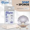 T.Taio Esponjabon Mother of Pearl and Charcoal Soap Sponges  Shower Scrubbers That Remove Oil and Dirt  Sponges to Scrub Foot, Elbow and Face  Bathroom Accessories  Fresh Scent (4-Pack) view 4