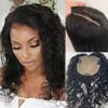 4.72"x5.12" Silk Base Human Hair Topper Natural Curly Hairpiece for Women with Thin Hair, 22" Natural Black view 1