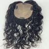 4.72"x5.12" Silk Base Human Hair Topper Natural Curly Hairpiece for Women with Thin Hair, 14" Natural Black view 2