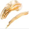 1PC Exaggerated Metal Hairpins Geometric Irregular Leaf Shape Hair Clips for Women Gold Color Hair Accessories (Color : B) view 3