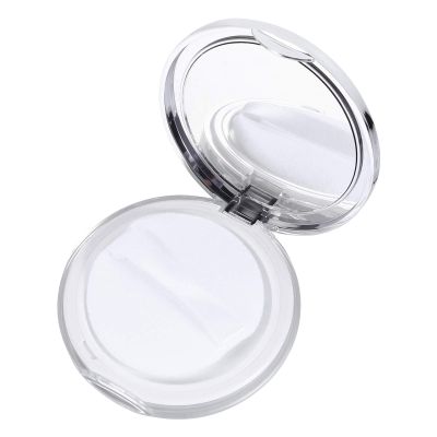 Lurrose Loose Powder Containers Loose Powder Container with Puff, 2pcs Reusable Makeup Powder Case Plastic Cosmetic Jar DIY Travel Powder Bottle (Silver) Travel Powder Container