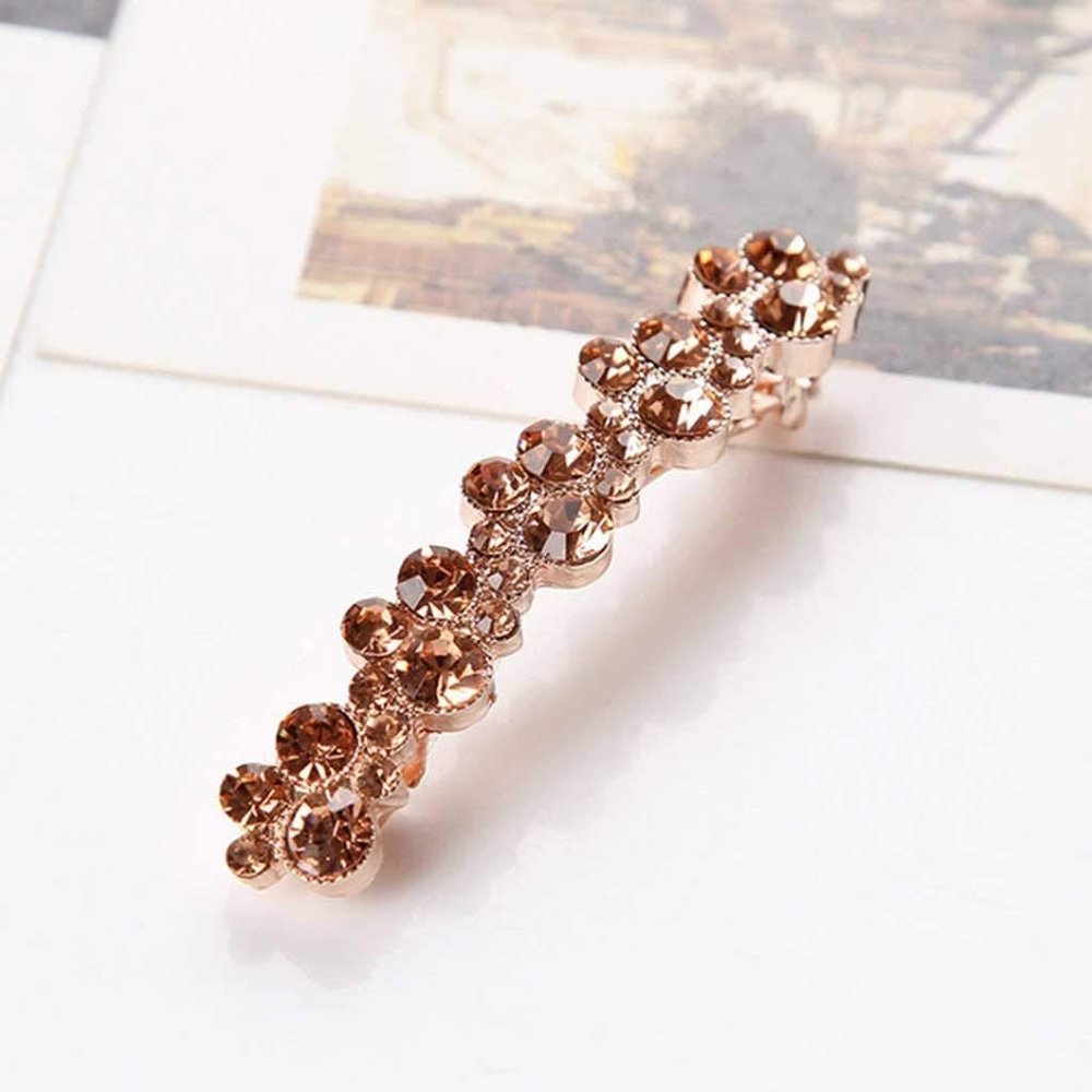 Fashion 5 Colors Crystal Pearl Hair Clips Elegant Women Barrettes Hairpins Hairgrips Headwear Hair Accessories (Color : D)