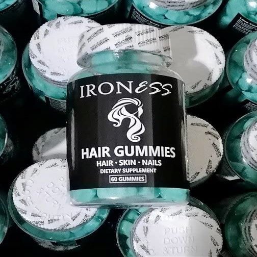 Ironess Skin, & Nail Gummies, 60 Count (Pack of 1), 1, 60.0 Count